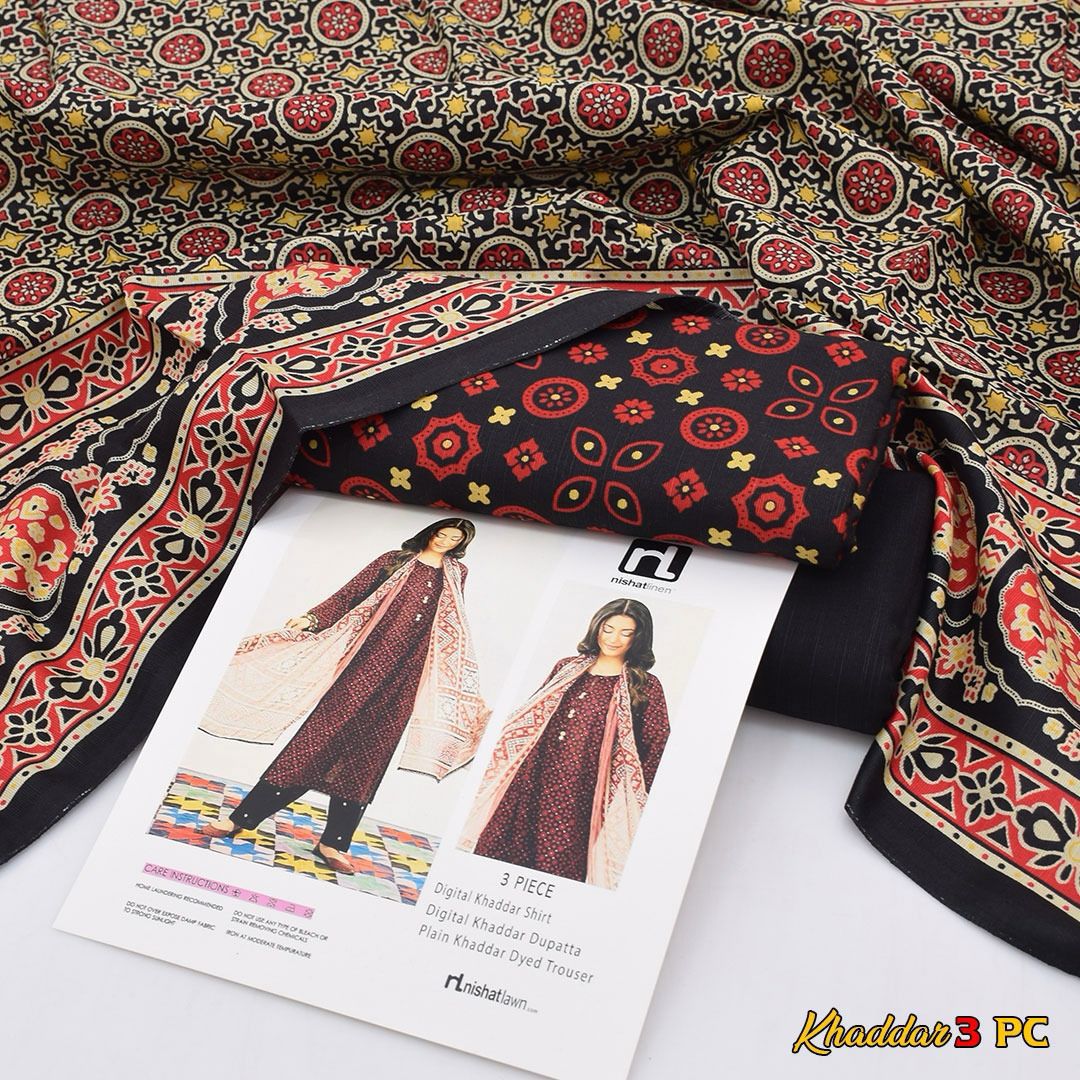 Nishat Digital Khaddar 3-Piece Un-stiched