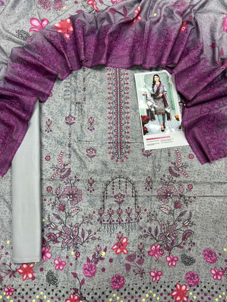Nishat Dhanak Embroidered 3-Piece Un-stiched