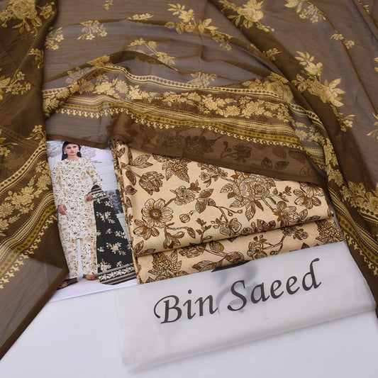 Bin Saeed Lawn 3-Piece Un-stiched