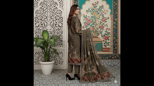 Iznik Digital Printed Lawn 3-Piece Un-Stiched