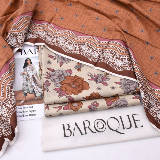 Baroque lawn 3-Piece Un-stiched