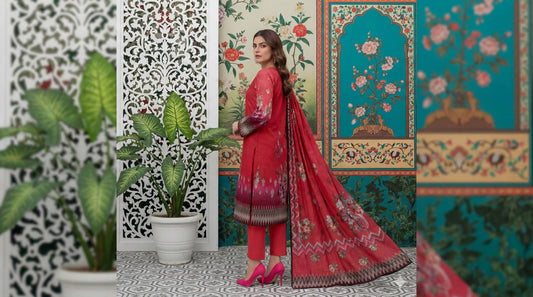 Iznik Digital Printed Lawn 3-Piece Un-Stiched