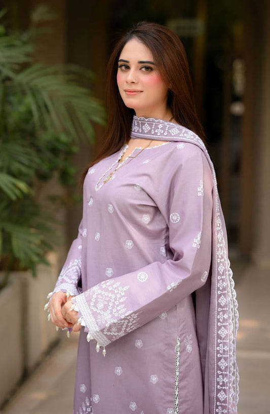 Libaas Dhanak Embroidered 3-Piece Un-Stiched