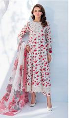 Baroque Lawn 3-Piece Unstiched With Embroidered Patches