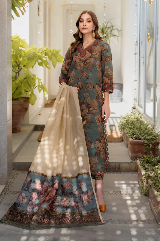 Baroque Lawn 3-Piece Unstiched With Embroidered Patches