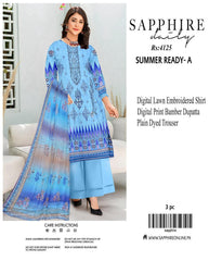 Sapphire Embroidered 3-Piece Unstiched