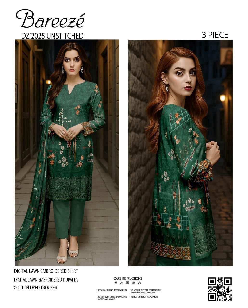 Bareeze Embroidered Lawn 3-Piece Unstiched