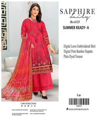 Sapphire Embroidered 3-Piece Unstiched