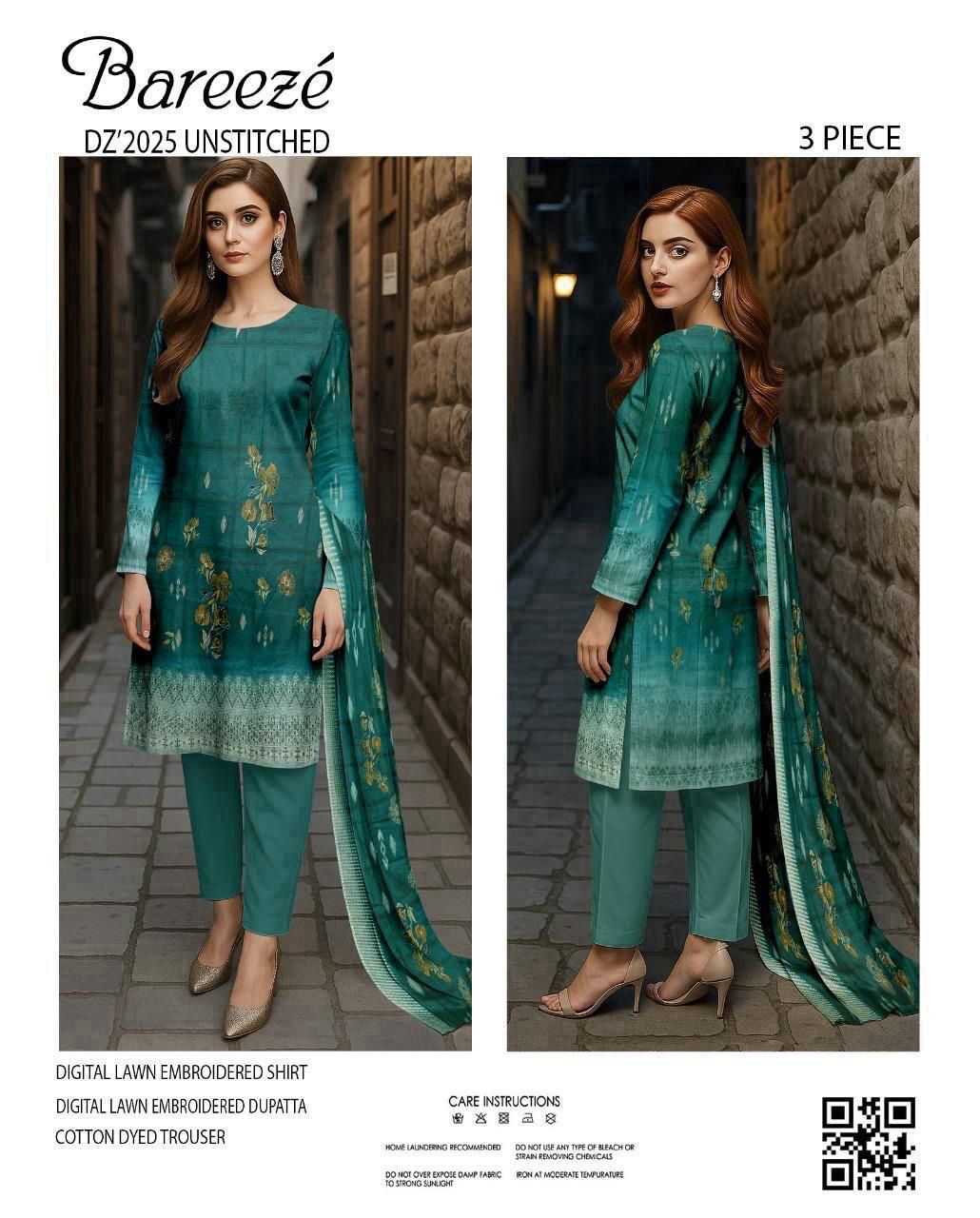 Bareeze Embroidered Lawn 3-Piece Unstiched
