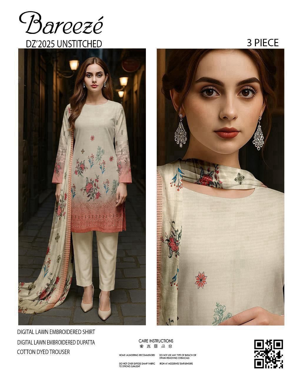 Bareeze Embroidered Lawn 3-Piece Unstiched
