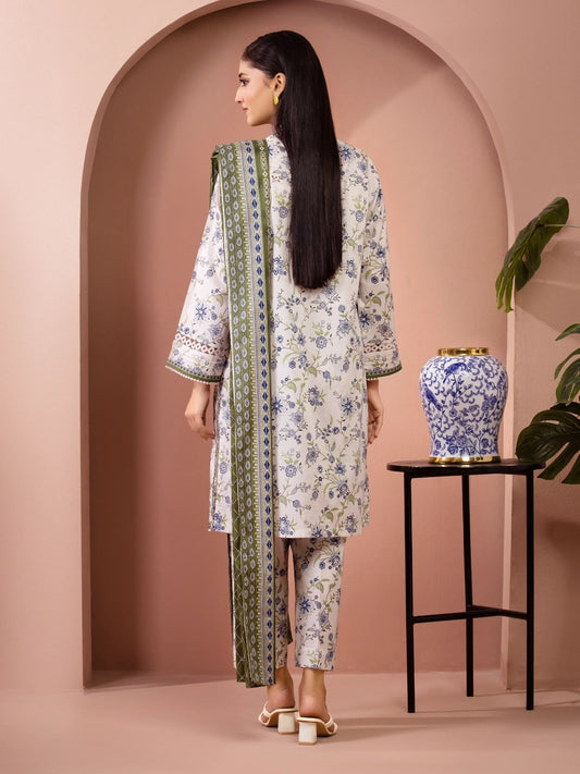 Edenrobe Digital Lawn 3-Piece Un-Stiched