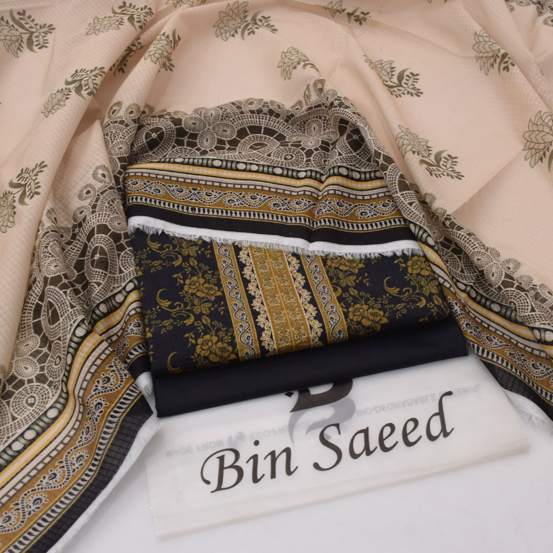 Bin Saeed Digital Lawn 3-Piece Un-Stiched