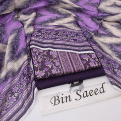 Bin Saeed Digital Lawn 3-Piece Un-Stiched