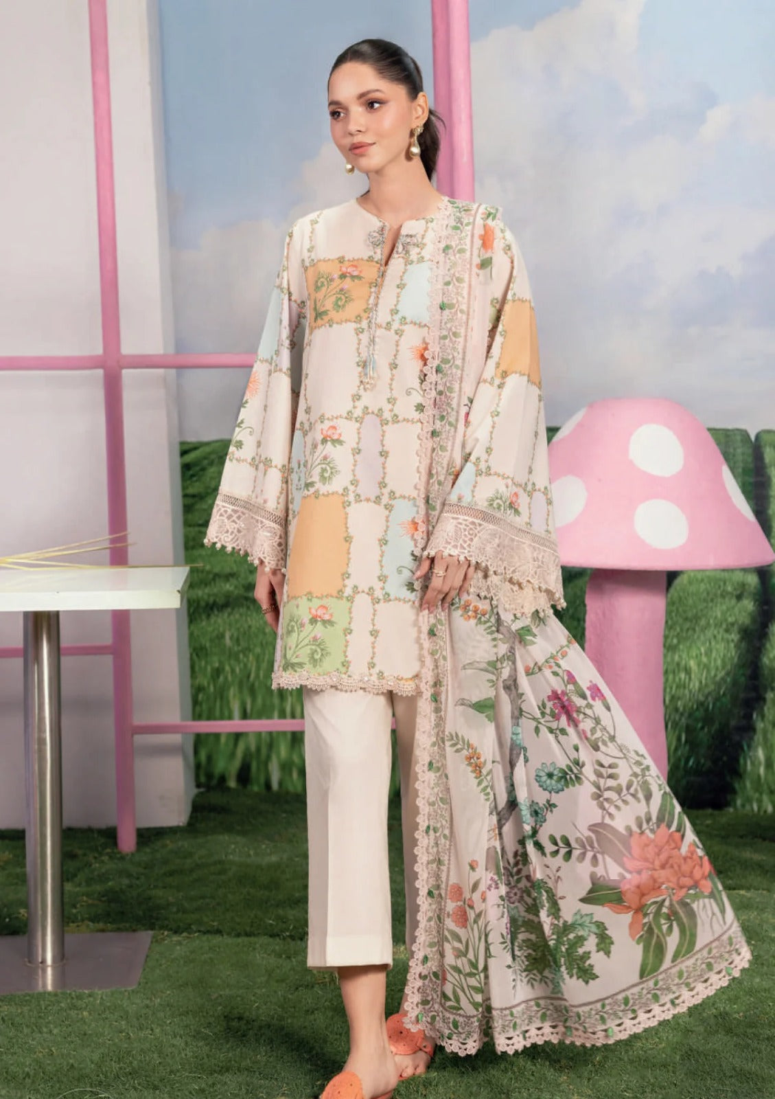 Mausummery Digital Lawn 3-Piece Un-Stiched