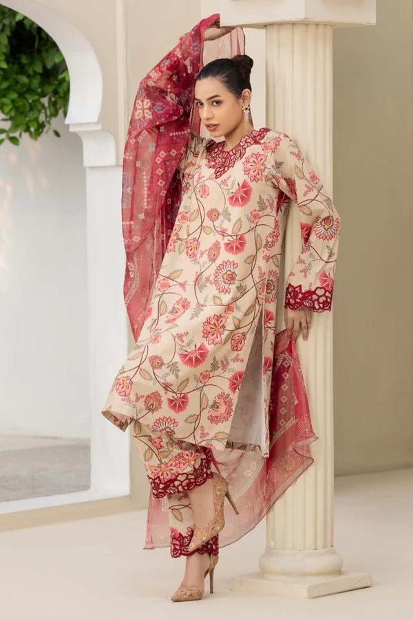 Adan's Libas Digital Lawn 3-Piece Un-Stiched