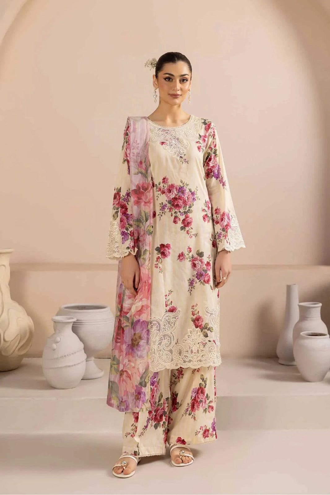 Adan's Libas Digital Lawn 3-Piece Un-Stiched