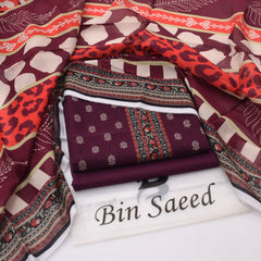 Bin Saeed Digital Lawn 3-Piece Un-Stiched