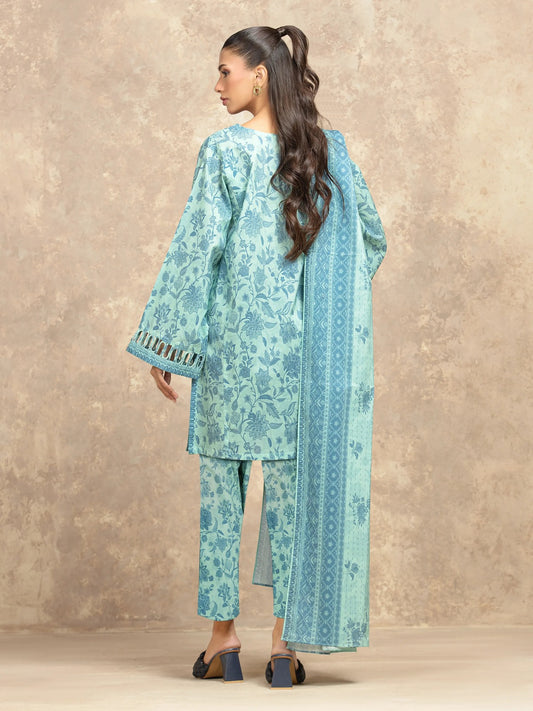 Edenrobe Digital Lawn 3-Piece Un-Stiched