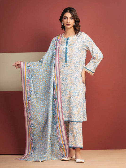 Edenrobe Digital Lawn 3-Piece Un-Stiched