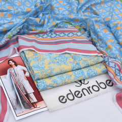 Edenrobe Digital Lawn 3-Piece Un-Stiched