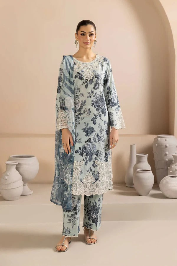 Adan's Libas Digital Lawn 3-Piece Un-Stiched