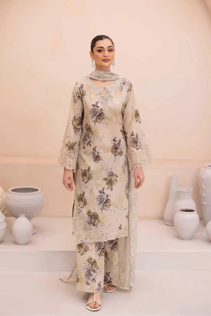 Adan's Libas Digital Lawn 3-Piece Un-Stiched