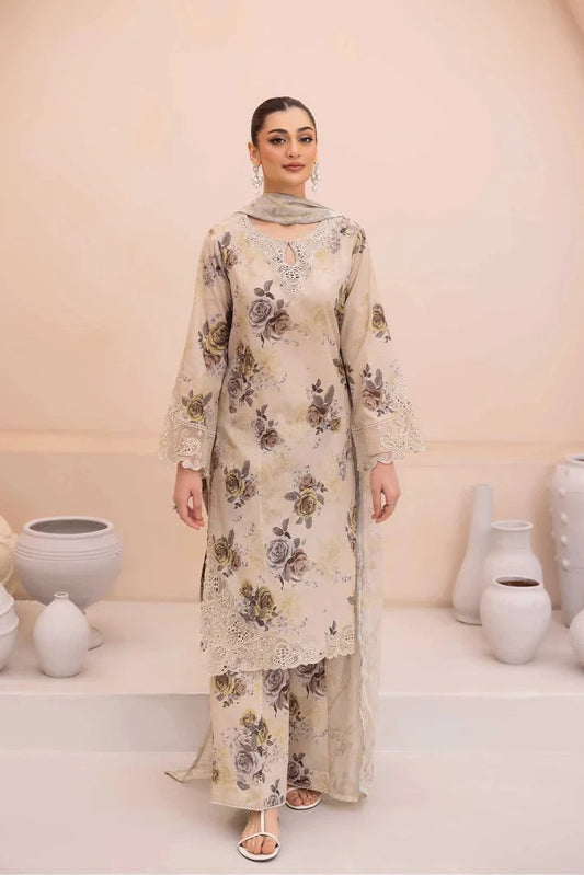 Adan's Libas Digital Lawn 3-Piece Un-Stiched
