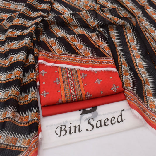 Bin Saeed Digital Lawn 3-Piece Un-Stiched