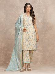 Edenrobe Digital Lawn 3-Piece Un-Stiched