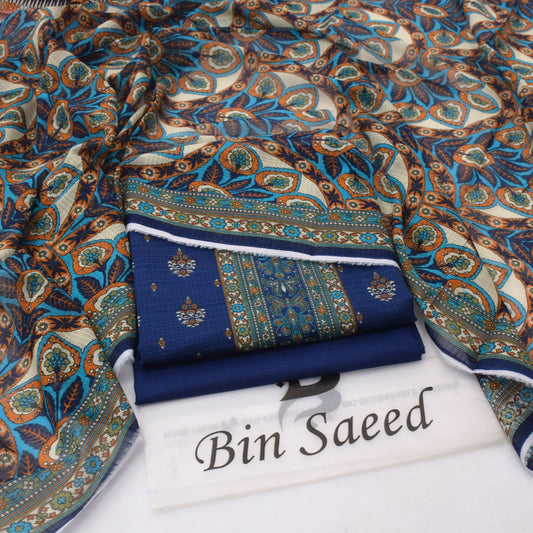Bin Saeed Digital Lawn 3-Piece Un-Stiched